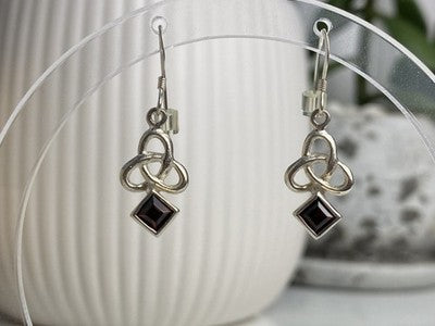 925 Sterling Silver Garnet Earrings
