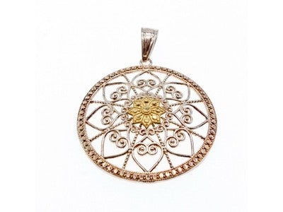 925 Sterling Silver & 14k Yellow Gold Pendant