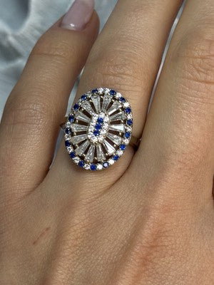 Beautiful 925 Sterling Silver CZ Ring Size 7.5