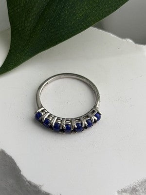 925 Sterling Silver Sodalite Ring Size 7