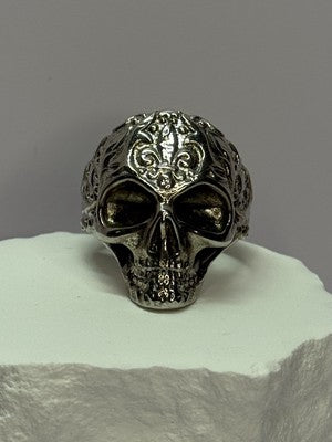 925 Sterling Silver Skull Custom Ring Size 8