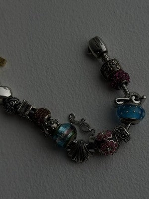 Donatella 925 Sterling Silver 19 Charms Bracelet