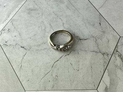 925 Sterling Silver White Topaz Ring Size 7