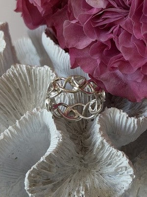 Deb Guyot 925 Sterling Silver White Topaz Band Ring Size 7