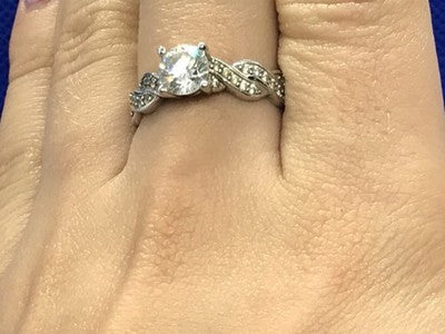 925 Sterling Silver CZ Ring Size 8