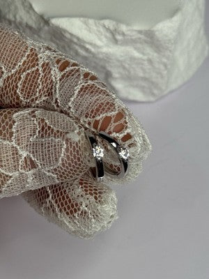 925 Sterling Silver Minimalist CZ Earrings Length 0.5 Inch