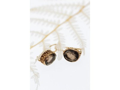 925 Sterling Silver Gold Plated Hessonite Earrings