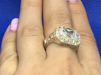 925 Sterling Silver CZ Ring Size 8.5