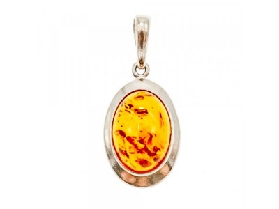 925 Sterling Silver Amber Pendant