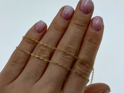 925 Sterling Silver Gold Plated Chain Italy 18.1 In