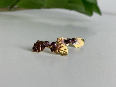 925 Sterling Silver Gold Plated Agate "Foliage" Earrings