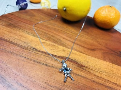 925 Sterling Silver CZ "Girl" Chain With Pendant