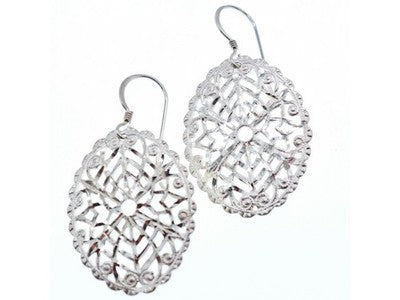 925 Sterling Silver Openwork Earrings