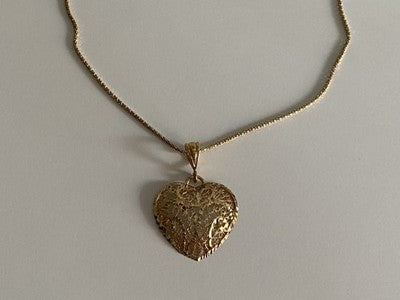 925 Sterling Silver Gold Plated "Openwork Heart" Chain With Pendant