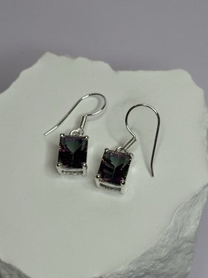 925 Sterling Silver Alexandrite Elegant Earrings Length 1.2 Inch