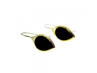 925 Sterling Silver Gold Plated Enamel Earrings