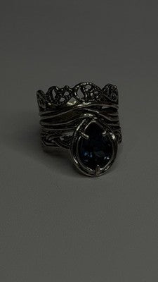 Israel Vintage 925 Sterling Silver Aquamarine Ring Size 6