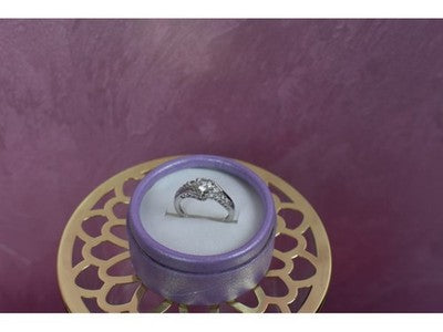 925 Sterling Silver White/Colorless Spinel Ring Size 6.5