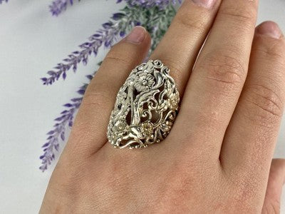 Vintage 925 Sterling Silver Ring Size 7.5