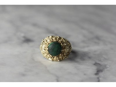 Vintage 925 Sterling Silver Malachite Ring Size 5.5