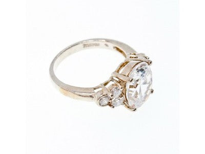 925 Sterling Silver CZ Ring Size 9