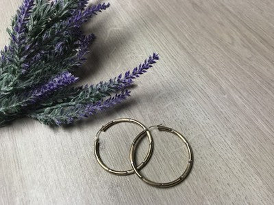 925 Sterling Silver Gold Plated (10K) Hoop Earrings