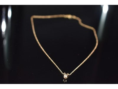 10K Yellow Gold Diamond Chain with Pendant
