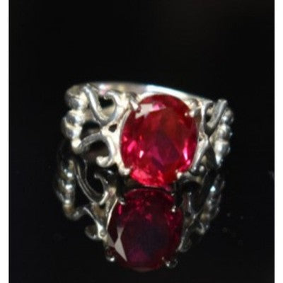 925 Sterling Silver Pink Topaz Ring Size 7