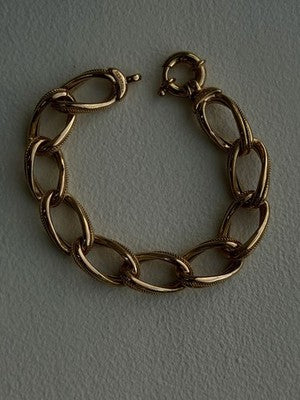 Clover Italy 925 Sterling Silver Gold Plated Bracelet 7.5