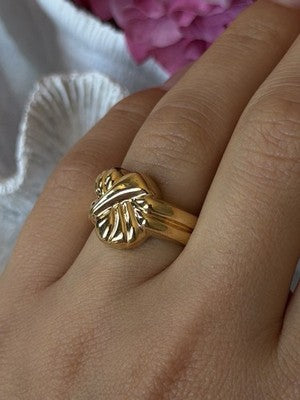 925 Sterling Silver Gold Plated Ring Size 7