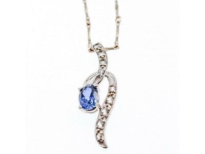 925 Sterling Silver London Blue & White Topaz Chain With Pendant(2)