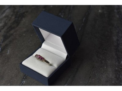 925 Sterling Silver Rubellite Ring Size 10