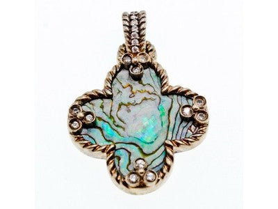 925 Sterling Silver Haliotis & CZ Pendant