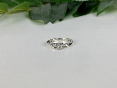 925 Sterling Silver White Sapphire Ring Size 6.5