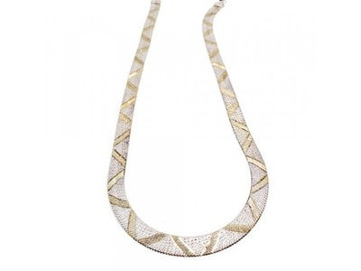 925 Sterling Silver with Gilding Necklace Italy Milor
