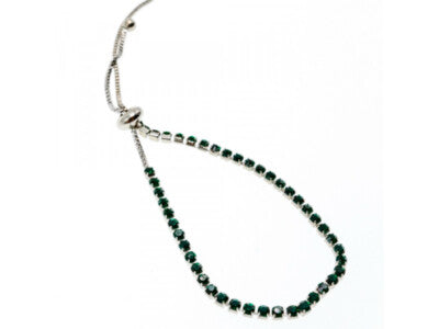 Bracelet Green CZ Slipknot Clasp
