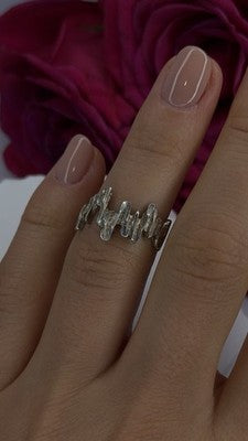 Artisanal Rock Wall Design 925 Sterling Silver Molten-Style Band Ring Size 6