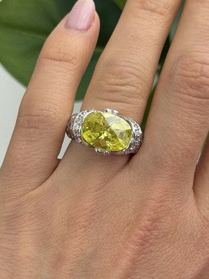 Shiny 925 Sterling Silver Cz Ring Size 7