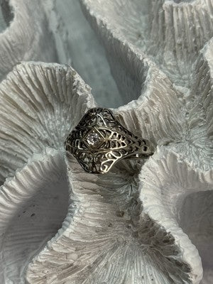 925 Sterling Silver Beryl Ring Size 8