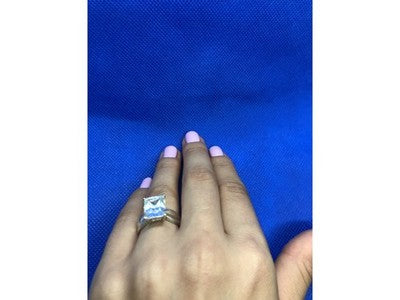925 Sterling Silver White CZ Ring Size 6.5