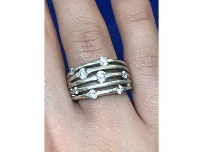 925 Sterling Silver CZ Ring Size 6.5