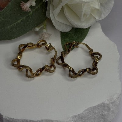 Italy 925 Sterling Silver Gold Plated Earrings