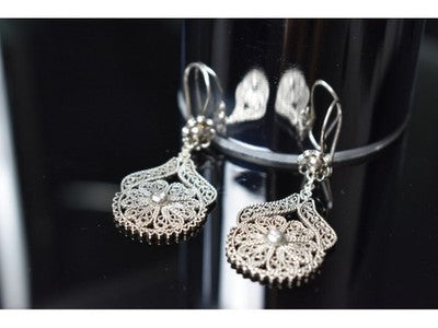 925 Sterling Silver "Lace Flowers" Earrings Turkey
