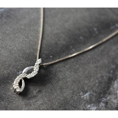 925 Sterling Silver CZ Chain With Pendant Italy