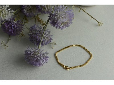 925 Sterling Silver Gold Plated Bracelet Italy Size 7.3 In
