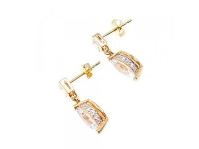 14K Yellow Gold CZ Earrings