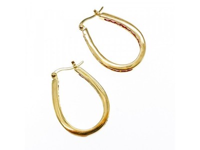 925 Sterling Silver Gold Plated Pink Spinel Earrings