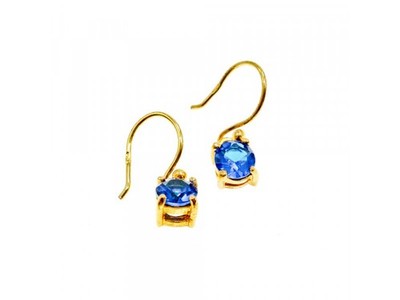 925 Sterling Silver Gold Plated Sapphire Spinel Earrings