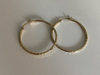 925 Sterling Silver Gold Plated Hoop Earrings