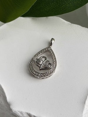 925 Sterling Silver Diamond 0.09 ctw Heart Pendant